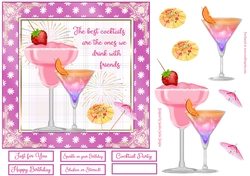 Image of cup1111224_719 - Birthday/Celebration Cocktails Decoupage 7x7ins Topper 1