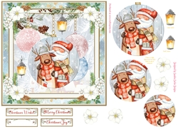 Christmas Vintage Baubles Decoupage 7x7ins Topper 5