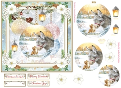 Christmas Vintage Baubles Decoupage 7x7ins Topper 13