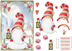 Christmas Gnome Decoupage A5 Topper 1