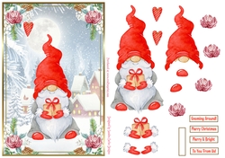 Christmas Gnome Decoupage A5 Topper 3