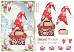 Christmas Gnome Decoupage A5 Topper 5