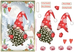 Christmas Gnome Decoupage A5 Topper 6