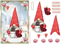 Christmas Gnome Decoupage A5 Topper 7