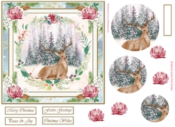 Christmas Wonderland Scene 7x7ins Decoupage Topper 1