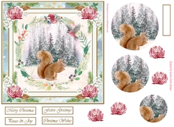 Christmas Wonderland Scene 7x7ins Decoupage Topper 3