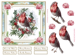 Christmas Robin 7x7ins Decoupage Topper 5