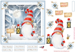 Christmas Gnome 7x7ins Decoupage Topper 4