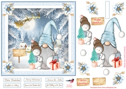 Christmas Gnome 7x7ins Decoupage Topper 11