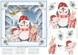 Christmas Friends 7x7ins Decoupage Topper