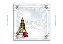 Christmas Cornish Tartan Gnome 7x7ins Insert 1