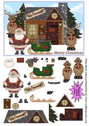 Father Christmas Workshop Decoupage Topper