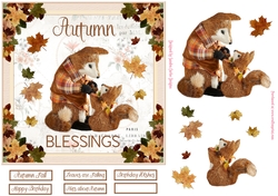 Autumn Blessings Decoupage 7x7ins Topper 6