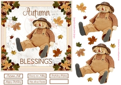Autumn Blessings Decoupage 7x7ins Topper 7
