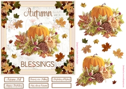 Autumn Blessings Decoupage 7x7ins Topper 8