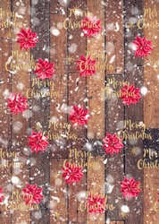Christmas Wood Panel Poinsettia Paper 1