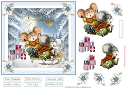 Christmas Fun in the Snow 7x7ins Topper 1