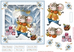 Christmas Fun in the Snow 7x7ins Topper 2