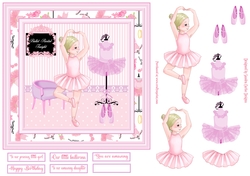 Ballerina Decoupage 7x7ins Topper 2
