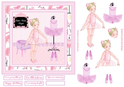 Ballerina Decoupage 7x7ins Topper 3