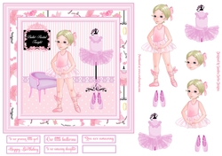 Ballerina Decoupage 7x7ins Topper 4