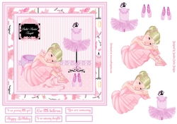 Ballerina Decoupage 7x7ins Topper 5