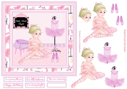 Ballerina Decoupage 7x7ins Topper 6
