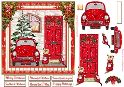 At Home for Christmas Decoupage 7x7ins Topper