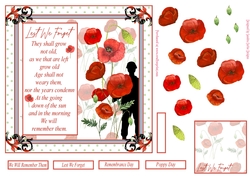 Remembrance Day Decoupage 7x7ins Topper 1