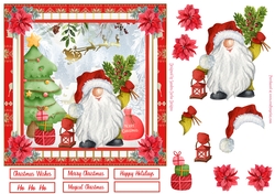 Christmas Santa Scene Decoupage Topper 1