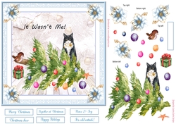 Christmas Tree Fun Decoupage 7x7ins Topper