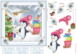 Christmas Its cold outside Decoupage 7x7ins Topper 5