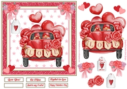 Romantic In Love Decoupage 7x7ins Topper 1