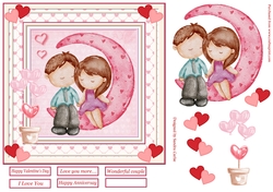 Valentines Day Love you more 7x7ins Decoupage Topper 1