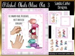Polished Gold Nails Decoupage 7x7ins Kit 3