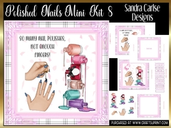Polished Blue Nails Decoupage 7x7ins Kit 8