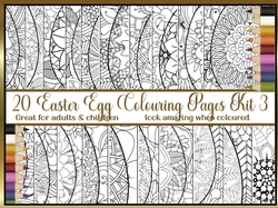 Easter Egg 20 x A4 colouring pages kit 3