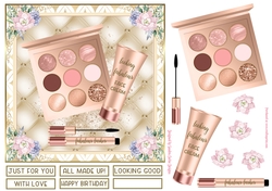 Fabulous Rose Gold Makeup 7x7ins Decoupage Topper 1