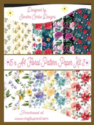 Floral Pattern 15 x Background Papers Kit 2