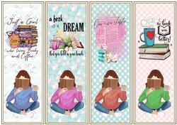 Reading Books 4 x Bookmarks Sheet 2