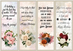 Floral Birthday 4 x Bookmarks 2