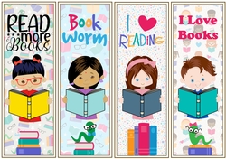 I love reading children 4 x bookmarks sheet 3