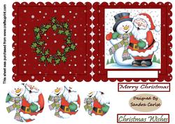 Father Christmas & Snowman Scalloped Card