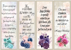 Floral Birthday 4 x Bookmarks 5