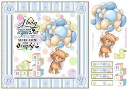 Baby Boy Decoupage 8x8ins Topper