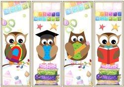 School Owls 4 x Bookmarks 1