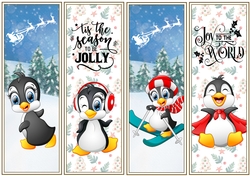 Christmas Penguins 4 x Bookmarks 3