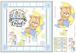 Baby Boy 8x8ins Decoupage Topper 2