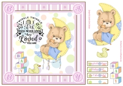 Baby Girl 8x8ins Decoupage Topper 2