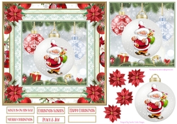 Christmas Santa Bauble 7x7ins Topper 1
